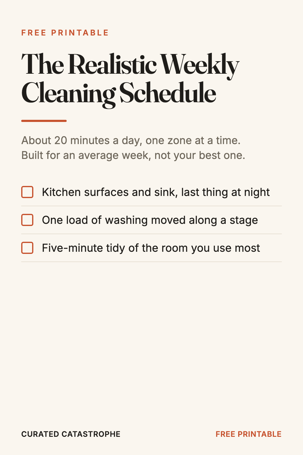 The Realistic Weekly Cleaning Schedule